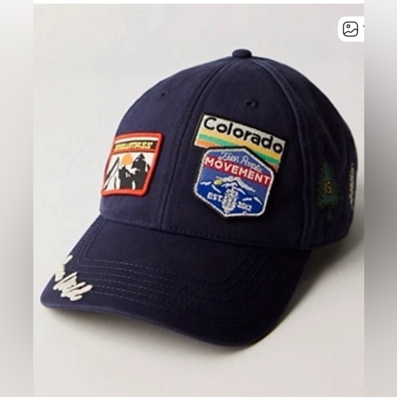 FP Movement by Free People Accessories - NWT FP Movement Free People Patchwork Baseball Hat Navy Anthropologie Lululemon